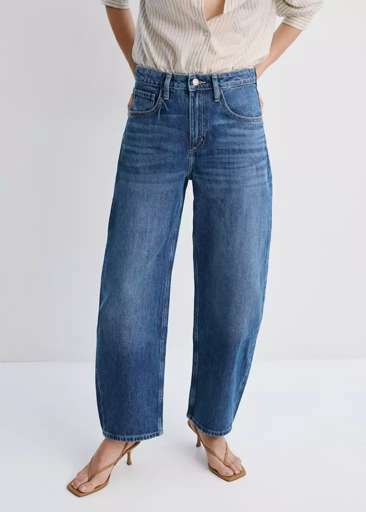 Barrel-Jeans mit hoher Taille | Mango EU