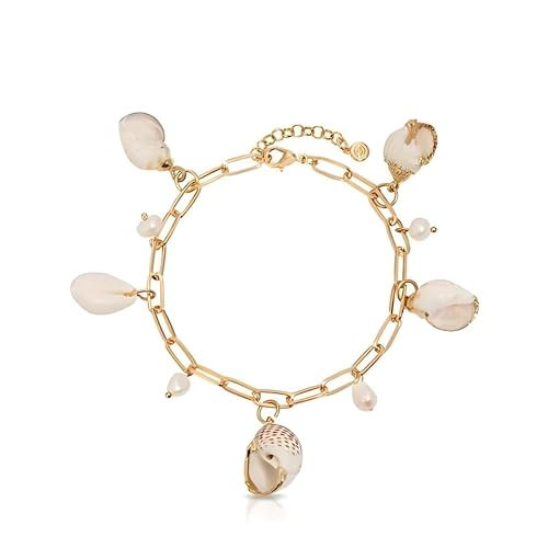 Ettika Ankle Bracelets for Women. Anklet. Paperclip Chain Shell Charm Anklet, Shells and Freshwater Pearls Anklets for Women | Amazon (US)