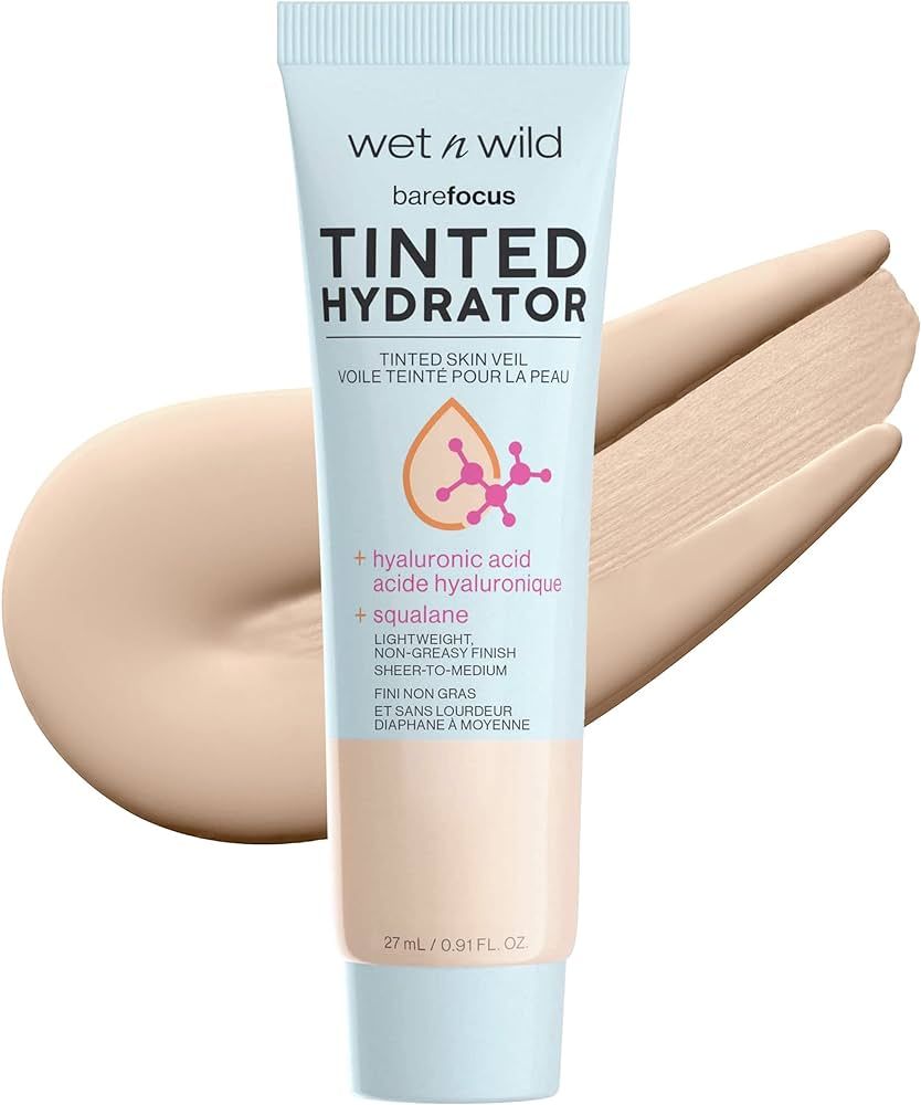 wet n wild Bare Focus Tinted Hydrator Matte Finish, Light Medium, Oil-Free, Moisturizing Makeup |... | Amazon (US)