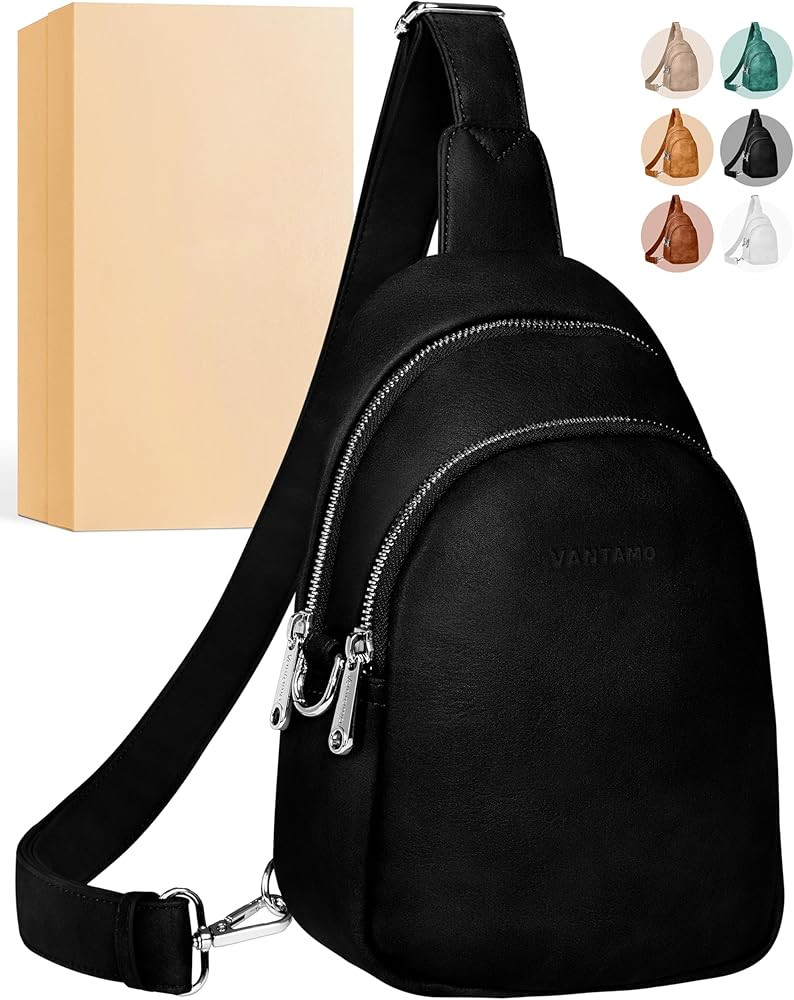 Vantamo Crossbody Bags for Women: RFID Blocking Vegan Leather Sling Bag with Anti-Pickpocket Clip... | Amazon (US)