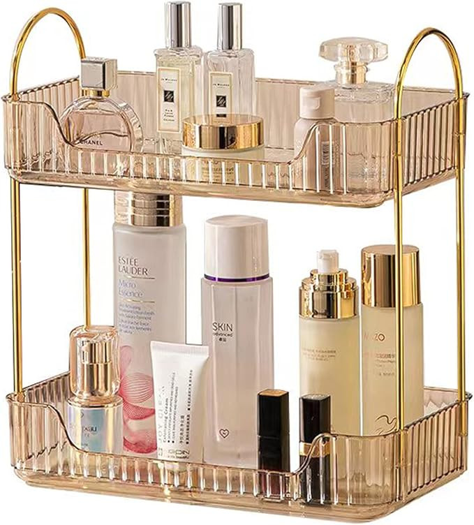 Bathroom Counter Organizer Countertop Storage, Cosmetics Skincare Shelf, Makeup Organizer Perfume... | Amazon (US)