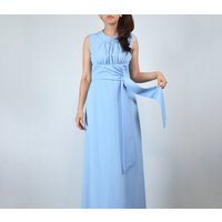 1970S Blue Maxi Dress, S To M | Vintage 70S Long Sleeveless Dress With Ties | Etsy (US)