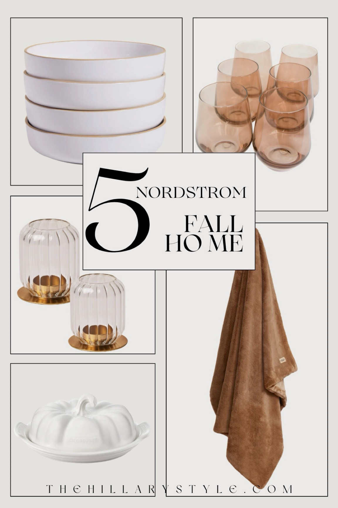 Nordstrom Fall Home: throw blanket, lantern set, smoke stemless wine glass set, ceramic bowl set, pumpkin butter dish. UGG, Our Place, Le Creuset, Fleck, Estelle, Nordstrom, Fall home, fall kitchen, fall entertaining, fall refresh.

#LTKSeasonal #LTKParties #LTKHome
