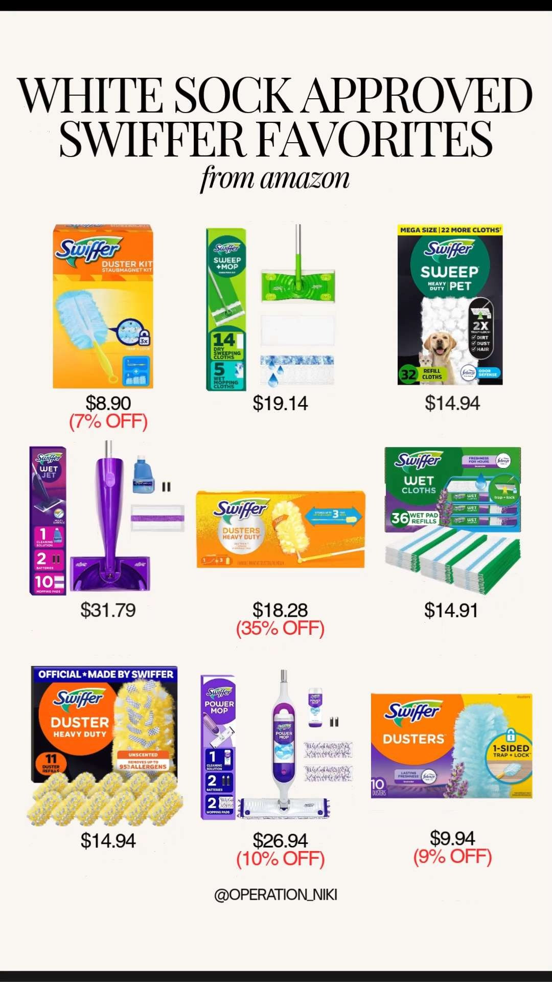 Get your home completely fresh and dust-free with these ultimate Swiffer favorites from Amazon. 🧹 Keeping these reliable staples fully stocked makes your daily cleaning routine quick, simple, and satisfying.



Follow for more @OPERATION_NIKI on IG, TikTok, & Facebook



#AmazonFinds #CleaningRoutine #Swiffer #OperationNiki #CleanHome #HomeReset #FloorCare #DustingRoutine #AmazonHome #HomeMaintenance #CleaningEssentials #WhiteSockApproved 

 #LTKHome