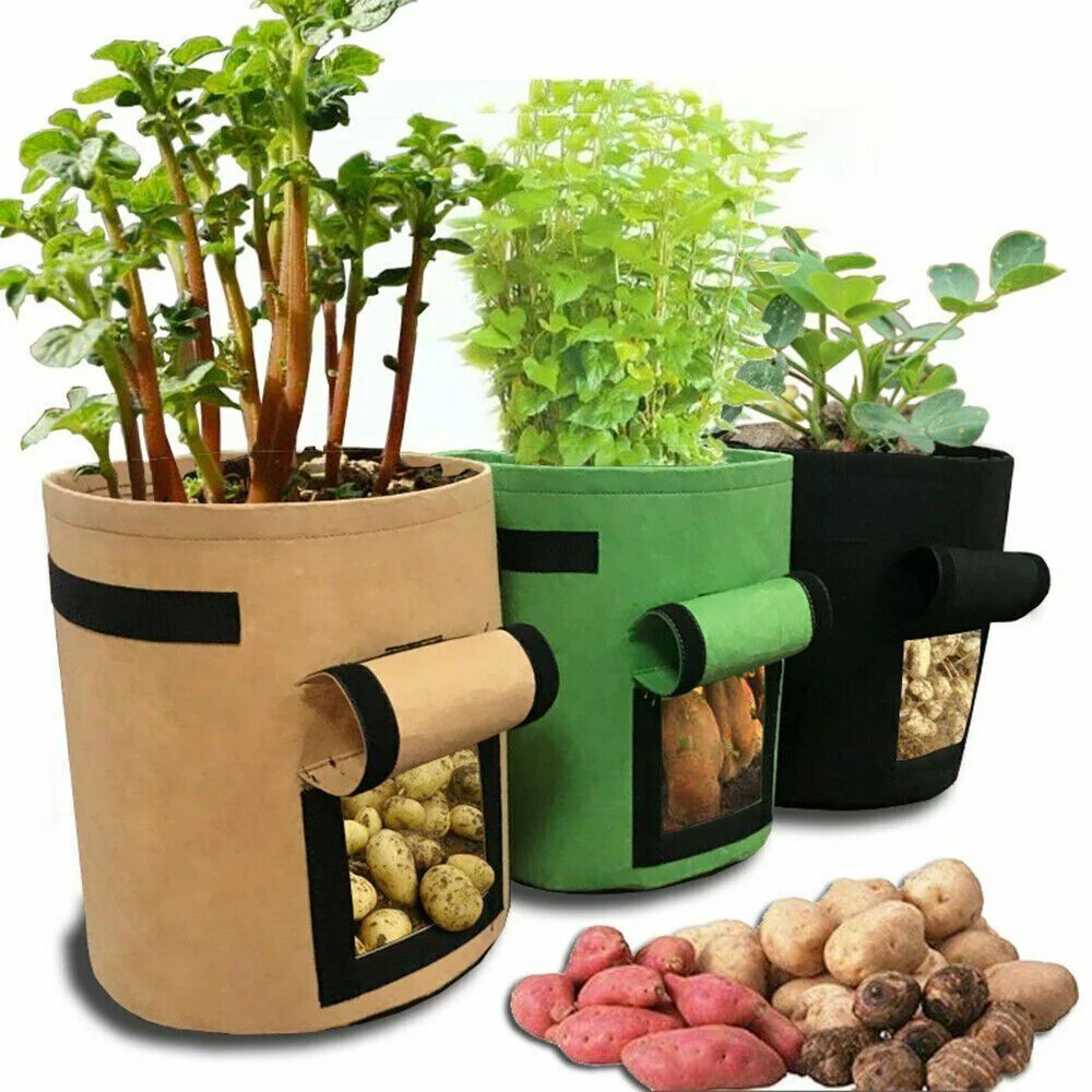 1/2/4 Pack Potato Grow Bags, Planter Bag 5/7 Gallon, Garden Bags for Vegetable, Fabric Planting P... | Walmart (US)