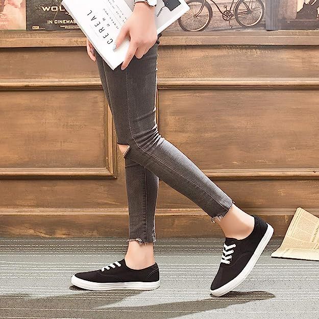 ZGR Women's Canvas Shoes Fashion Low Cut Loafer Sneakers | Amazon (US)