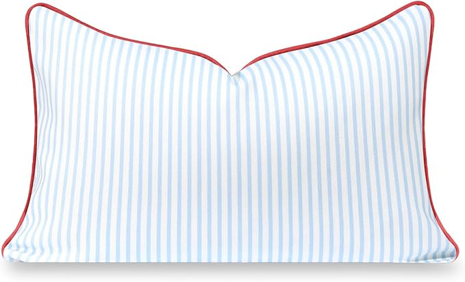 Hofdeco Premium Coastal Hampton Patio Indoor Outdoor Lumbar Pillow Cover Only, 12"x20" Water Repe... | Amazon (US)