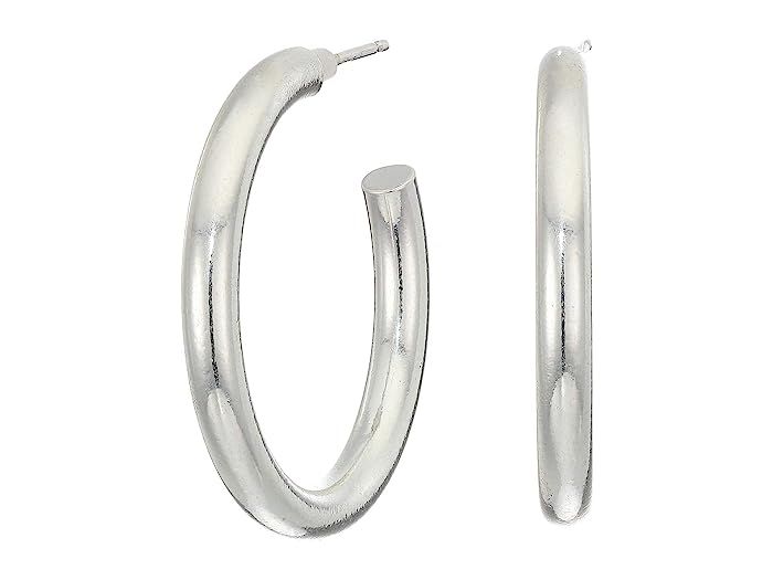 Madewell Medium Chunky Hoop Earrings (Light Silver Ox) Earring | Zappos
