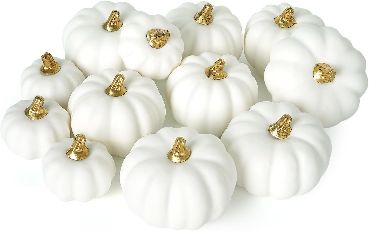 Artmag Artificial Pumpkins 12Pcs Assorted Sizes Bulk Harvest Lifelike Fake Foam White Pumpkins Se... | Amazon (CA)