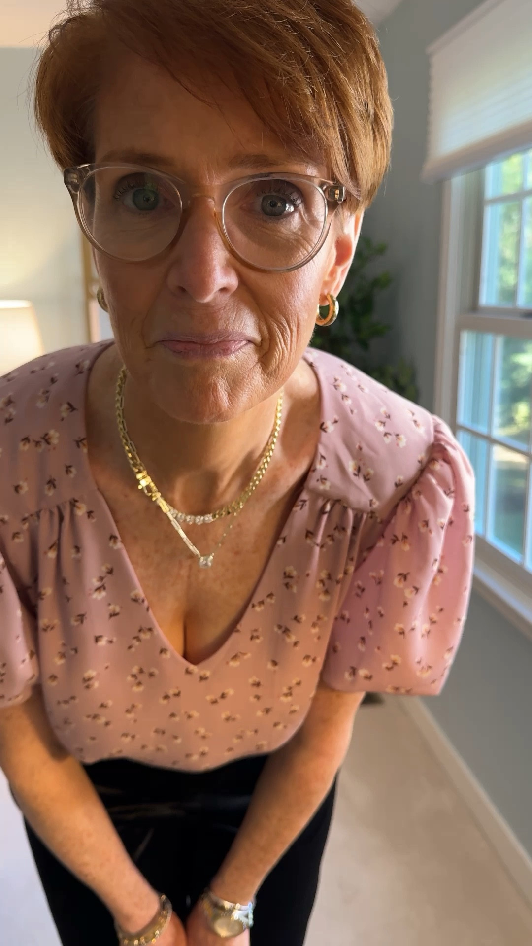 Another way to wear the black pants from Gibsonlook

* Pale Mauve V-Neck Short Sleeve Floral Blouse: Feminine florals meet soft tones, ideal for layering under your favorite jackets.

* Black Velvet Trousers: Luxe and sophisticated, these trousers are perfect for adding a touch of elegance to any outfit.
Wearing a small in the top
Wearing a large in the pants. A medium would have been better. They are a bit big.

#LTKOver40 #LTKStyleTip #LTKHoliday