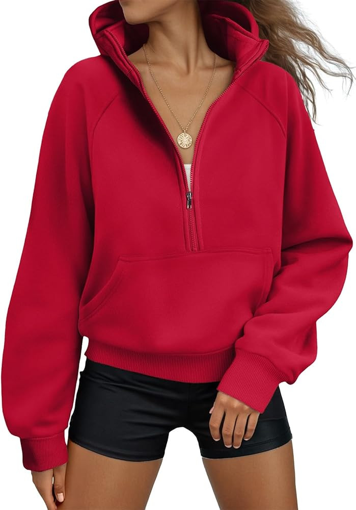 SHEWIN 2025 Women Half Zip Hoodies Fall Pullover Sweatshirt | Amazon (US)