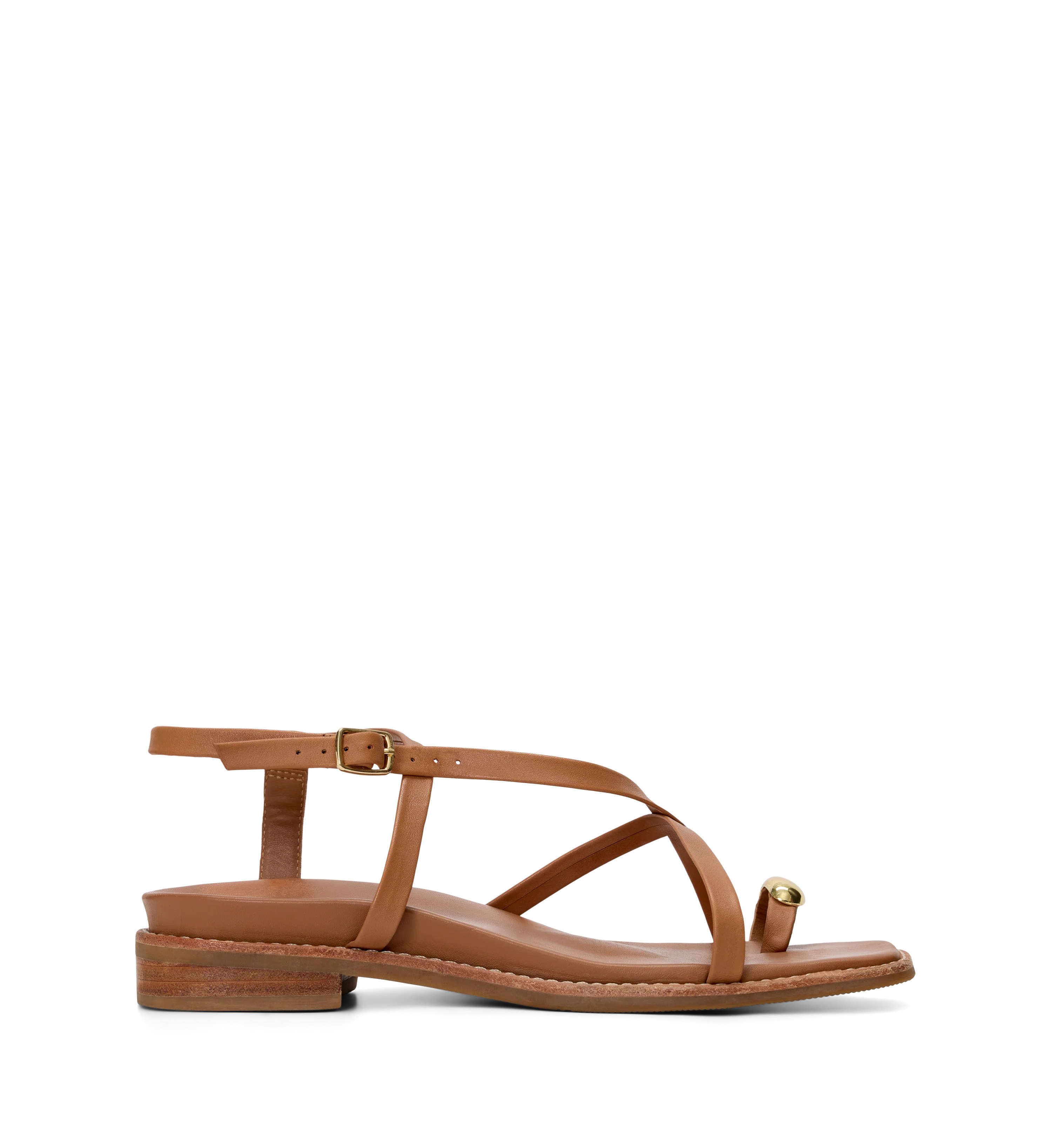 Syma Tan Leather & Hardware Sandals | Bared Footwear | Bared Footwear