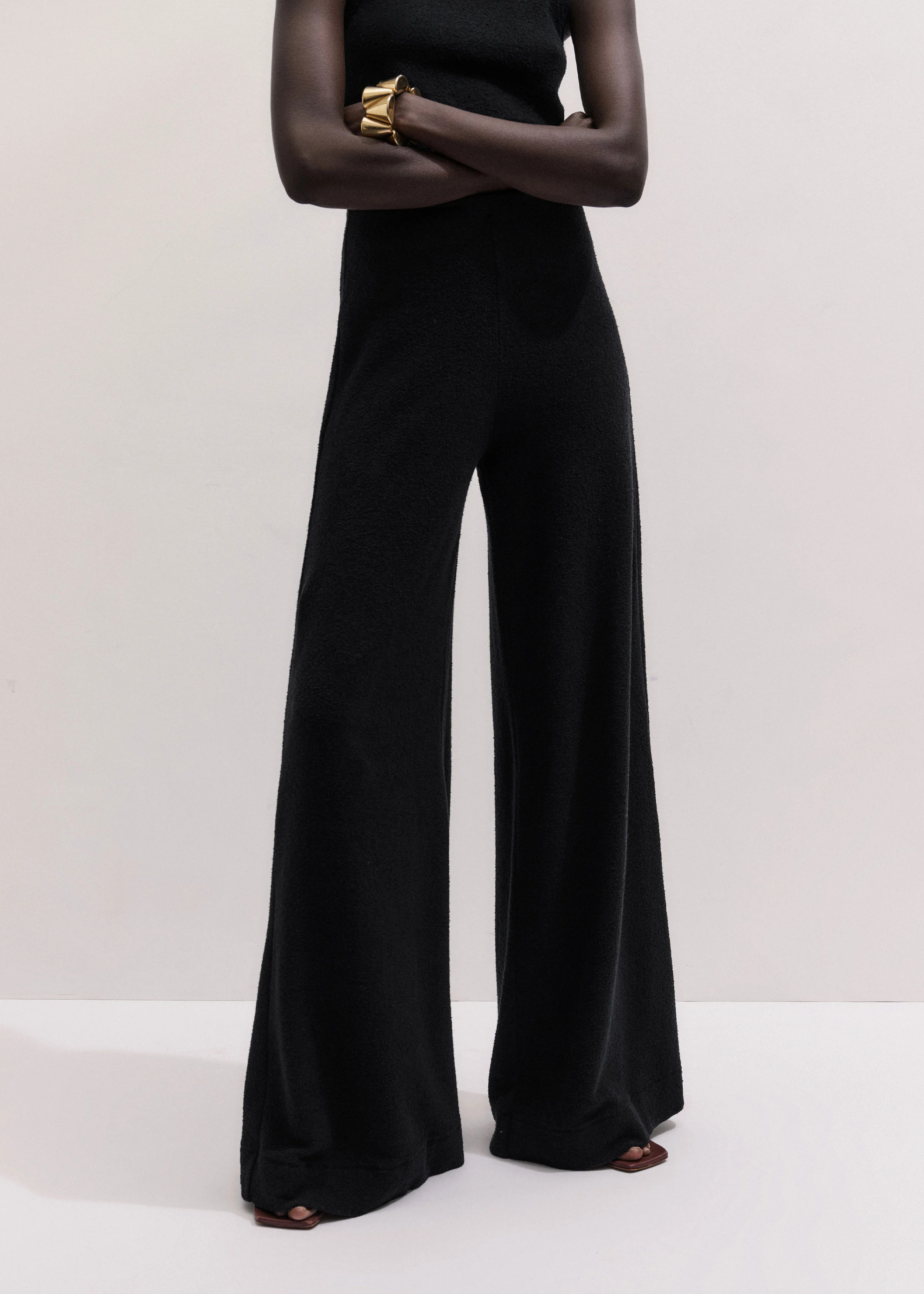 Textured Palazzo Pant Bouclé Jersey | ME+EM US