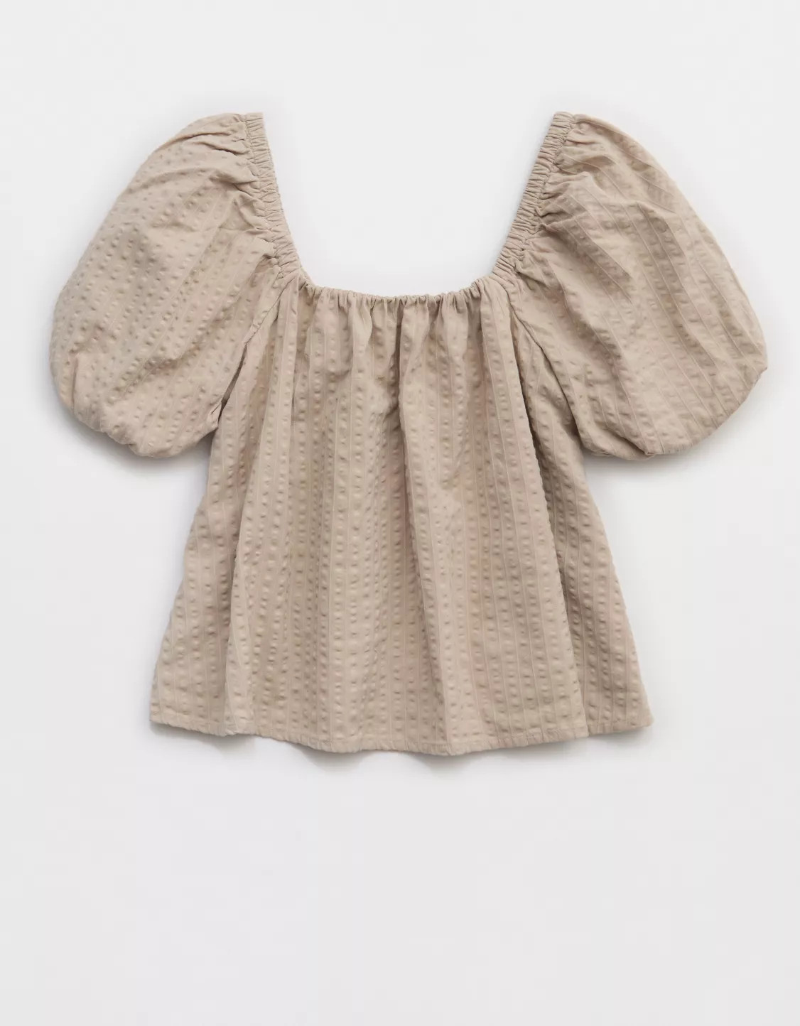 Aerie Seersucker Puff Sleeve Top | American Eagle Outfitters (US & CA)