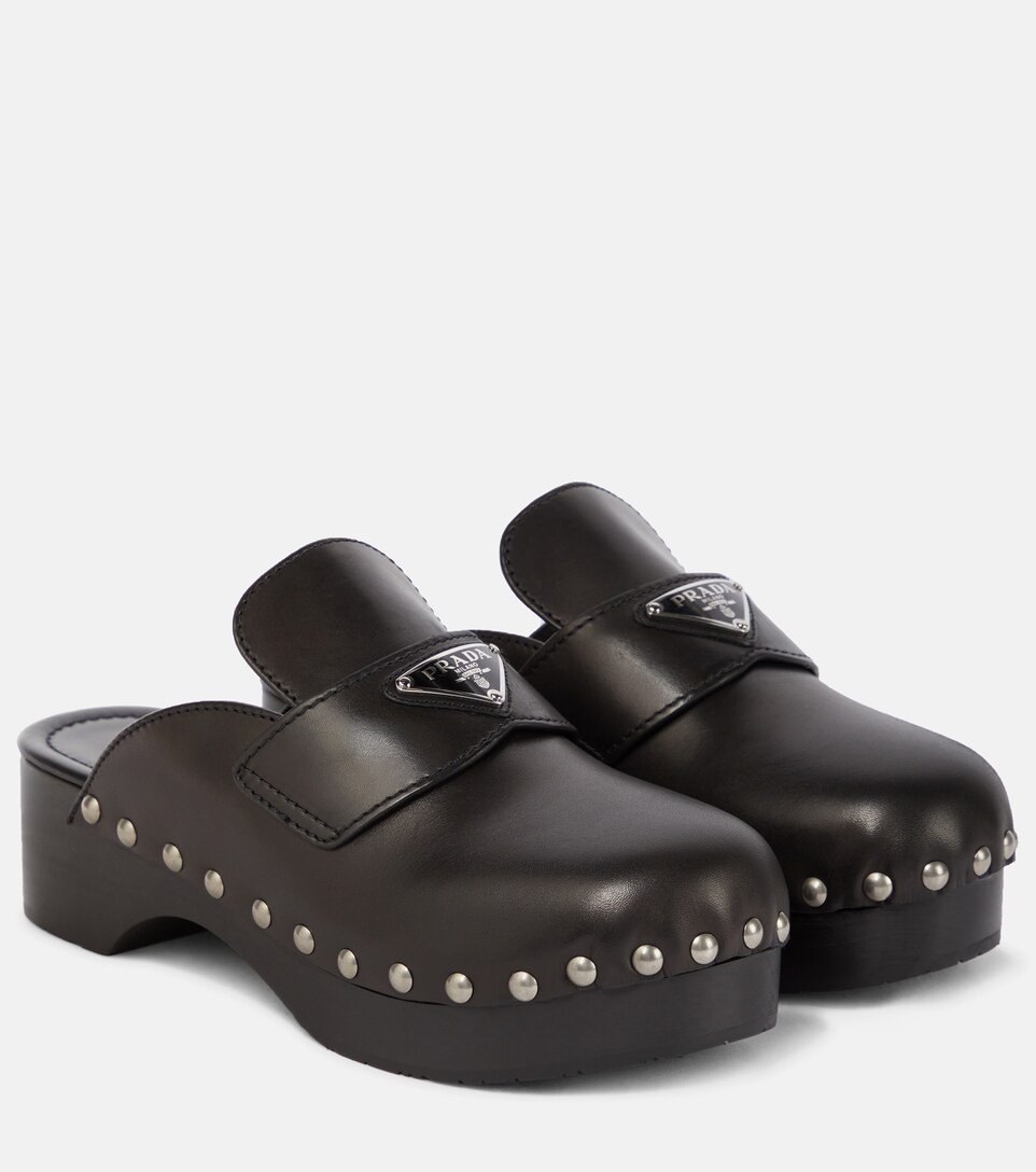 Stud-embellished leather mules | Mytheresa (DACH)