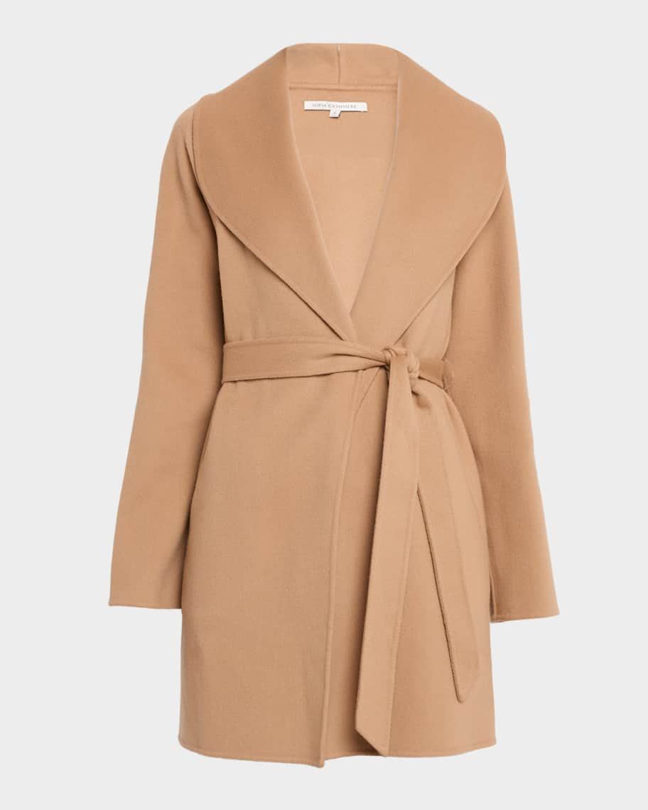 Sofia Cashmere Double-Face Cashmere & Wool Wrap Coat | Neiman Marcus