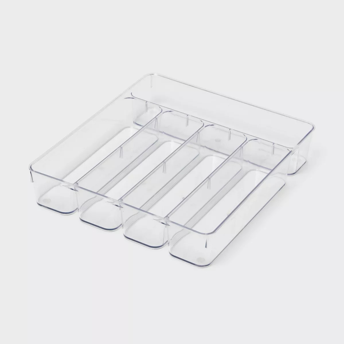 5 Compartment Plastic Drawer Flatware Organizer - Brightroom™: Clear In-Drawer Silverware Tray,... | Target