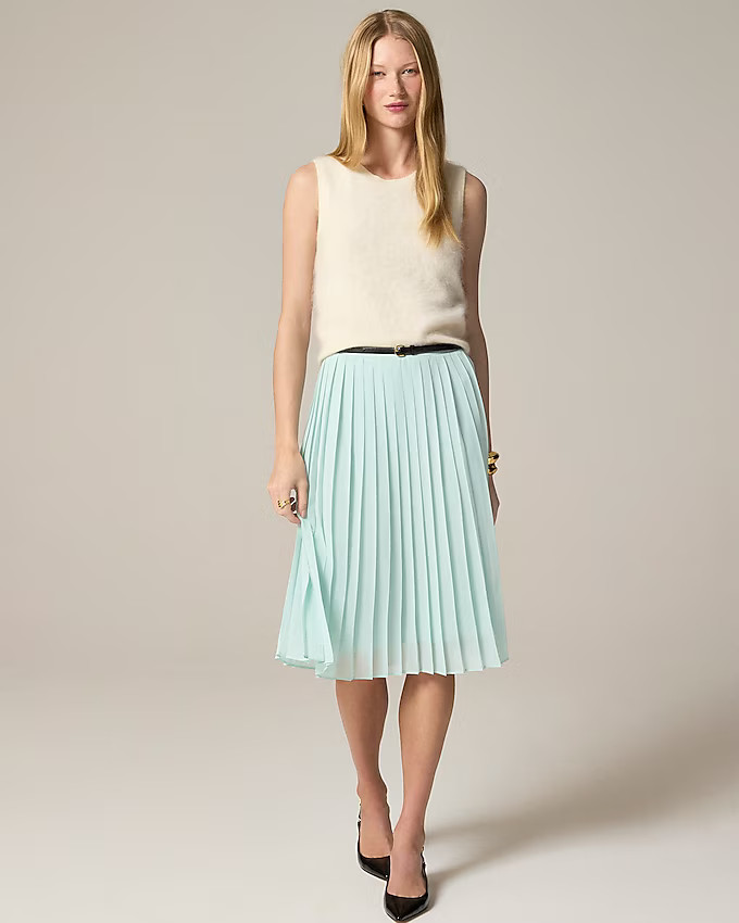 Pleated chiffon skirt | J. Crew US