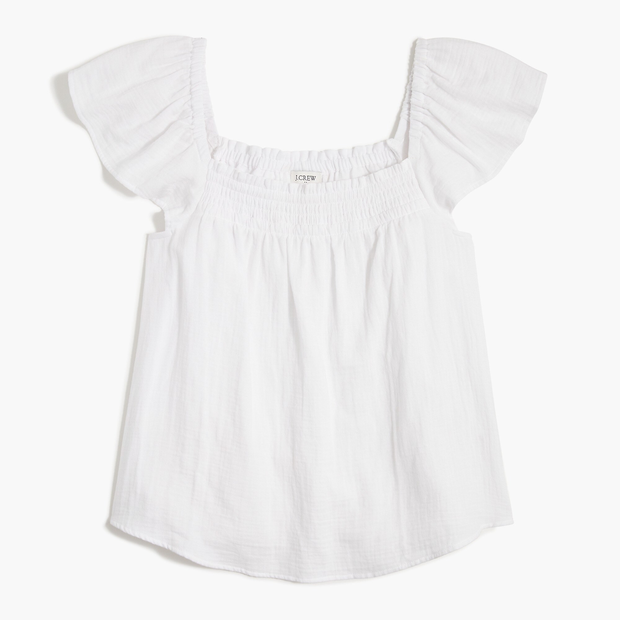 Smocked gauze flutter-sleeve top | J.Crew Factory