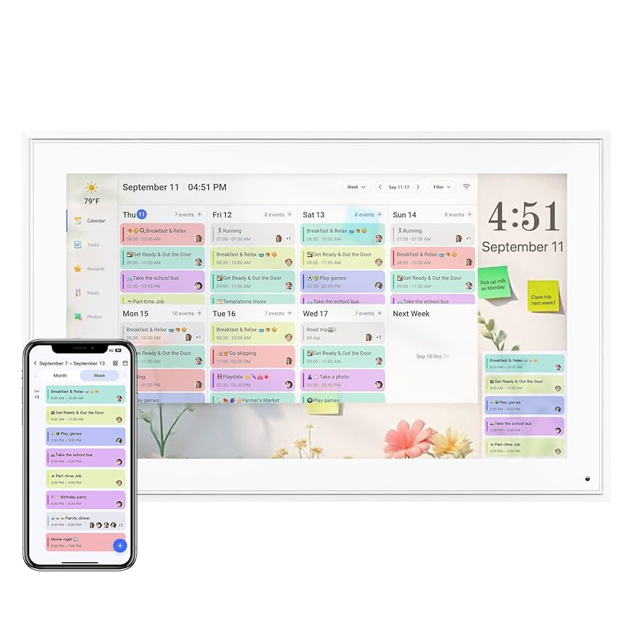 Digital Calendar 15.6 Inch, Electronic Calendar Chore Family Schedules, Smart Weekly and Monthly ... | Amazon (US)