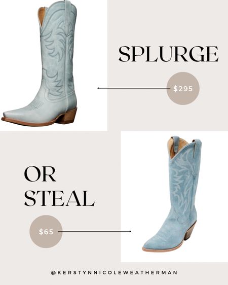 SAVE / SPLURGE TECOVAS EDITION!!! 
Loving these blue cowgirl boots so much!!! But the price tag is a splurge for sure! So I’m linking some Amazon finds for cheaper! Still super cute!!! 


Meet our best-selling cowgirl boot in limited edition back-cut python. Tall, timeless, beautiful tonal stitching pattern adorns its 14” shaft, the top of which features a deep scallop for a comfortable, flattering fit. A fashion-forward snip toe anchors a vamp that showcases the delicate beauty of authentic, back-cut python.


Follow my shop @kerstynweatherman on the @shop.LTK app to shop this post and get my exclusive app-only content!

#liketkit #LTKU #LTKSeasonal #LTKshoecrush
@shop.ltk
https://liketk.it/4DE9U

#LTKsalealert #LTKshoecrush #LTKstyletip