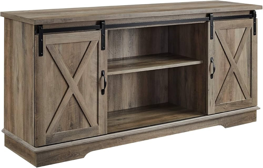 Walker Edison Richmond Modern Farmhouse Sliding Barn Door TV Stand for TVs up to 65 Inches, 58 In... | Amazon (US)