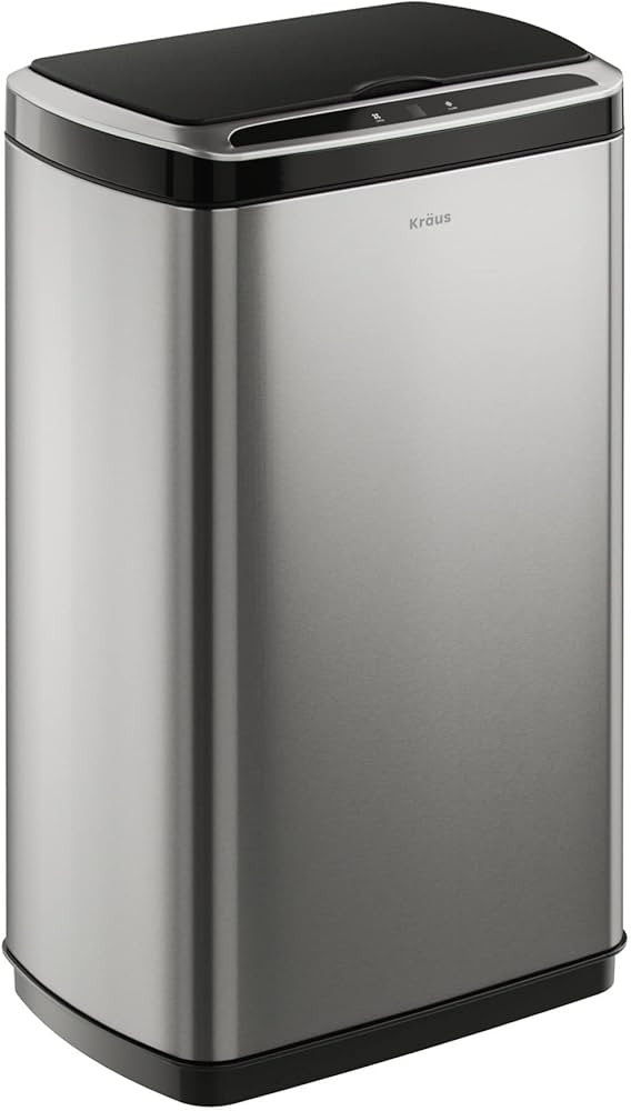 Kraus GarbagePro Rectangular 13 Gallon Hands-Free Motion Sensor Trash Can Battery Operated in Fin... | Amazon (US)
