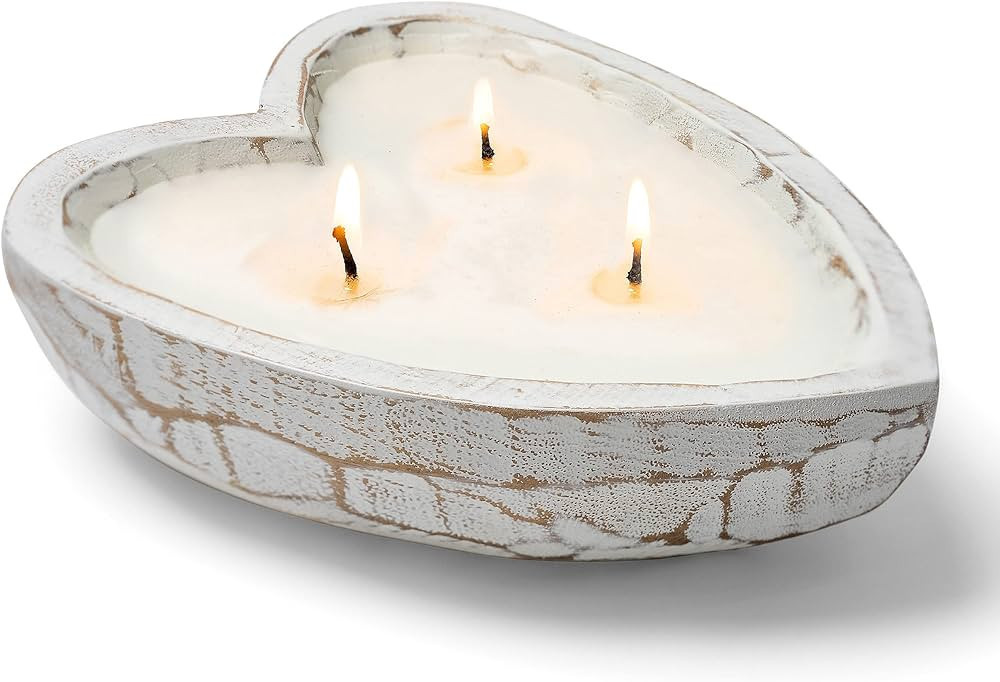 Jollifiers Heart Dough Bowl Candle - Romantic Candles with Candle Snuffer & Heart Candles: Three ... | Amazon (US)