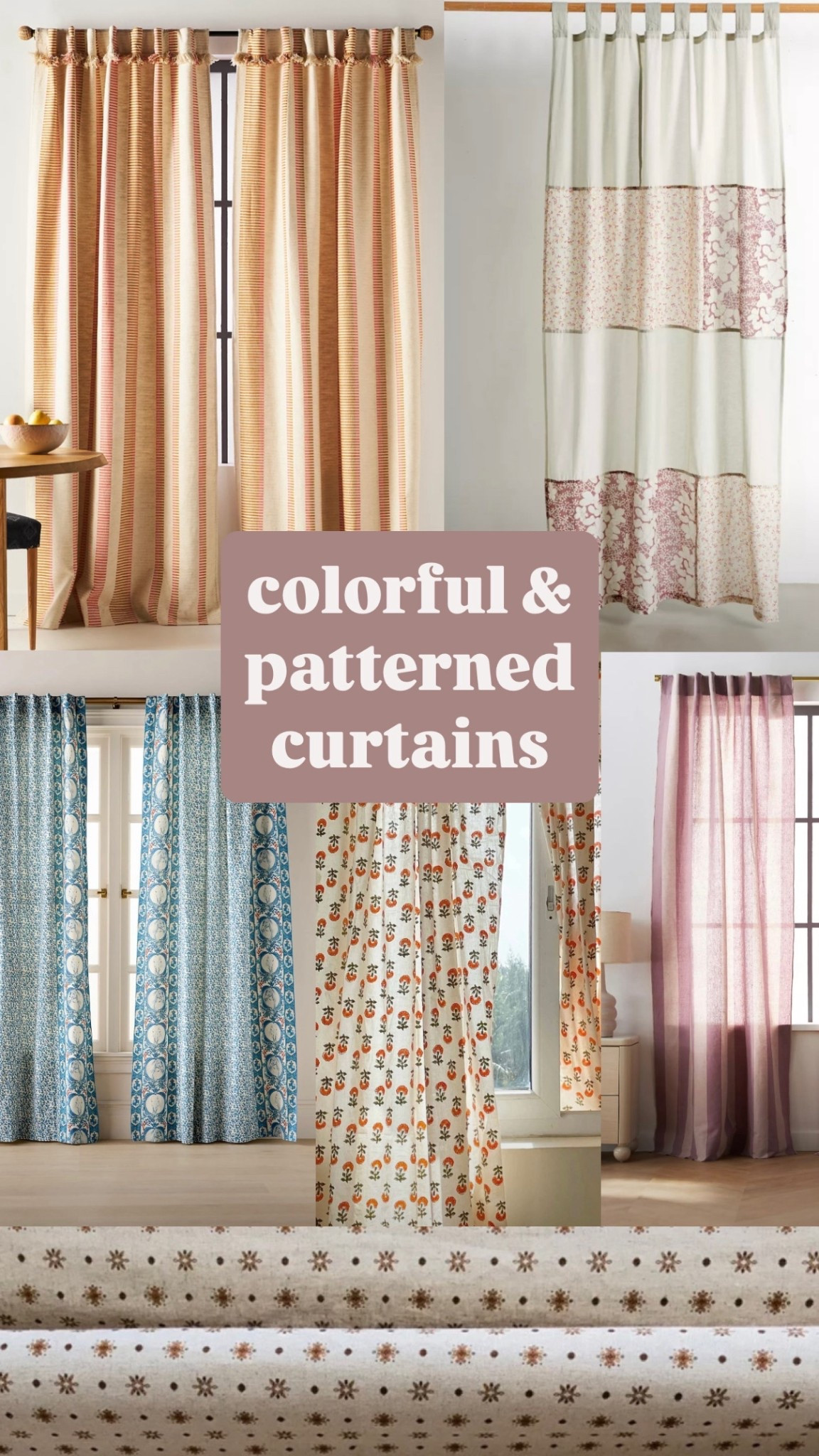 Here’s some super cute curtains I found that are fun and patterned:)