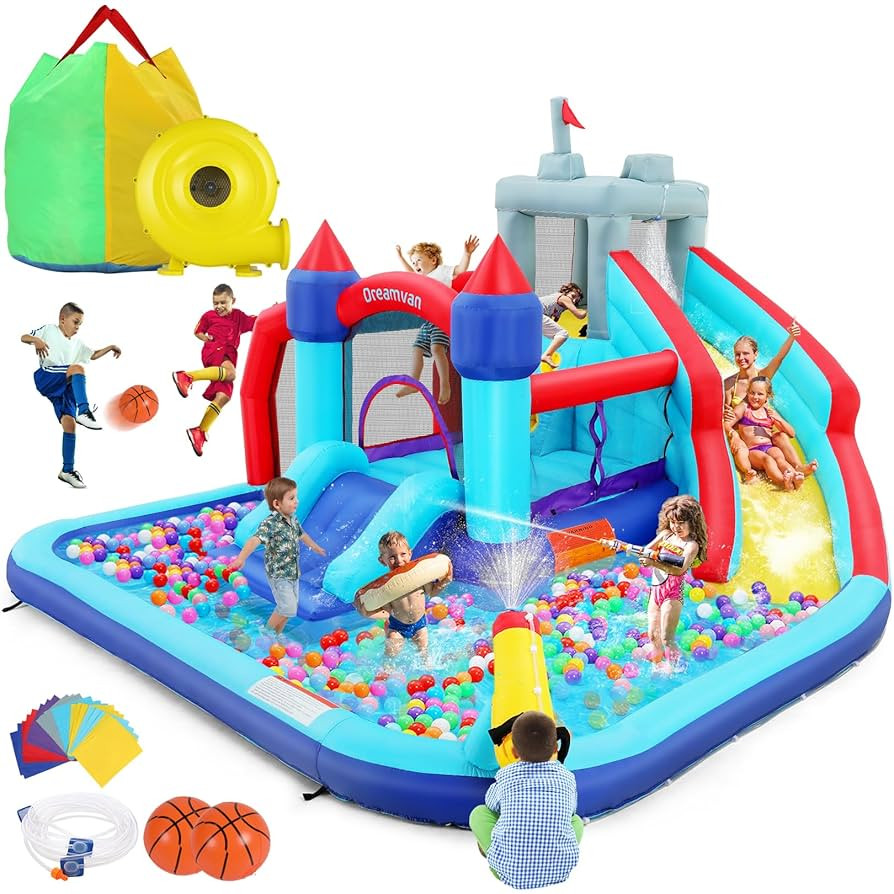 ROOJER Inflatable Water Slide Bounce House for Kids Backyard 10-in-1 Blow Up Water Park with Blow... | Amazon (US)