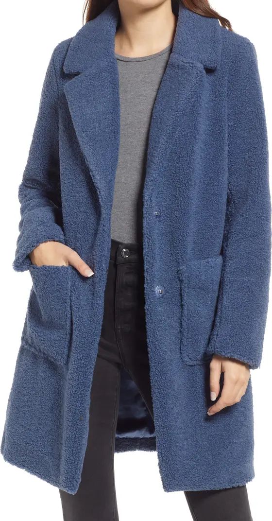 French Connection Notch Collar Faux Fur Teddy Coat | Nordstrom | Nordstrom