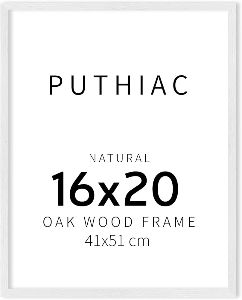 puthiac 16x20 White Picture Frames for Wall - Minimalist 16x20 Oak Wood Frames, 16"x20" Picture F... | Amazon (US)