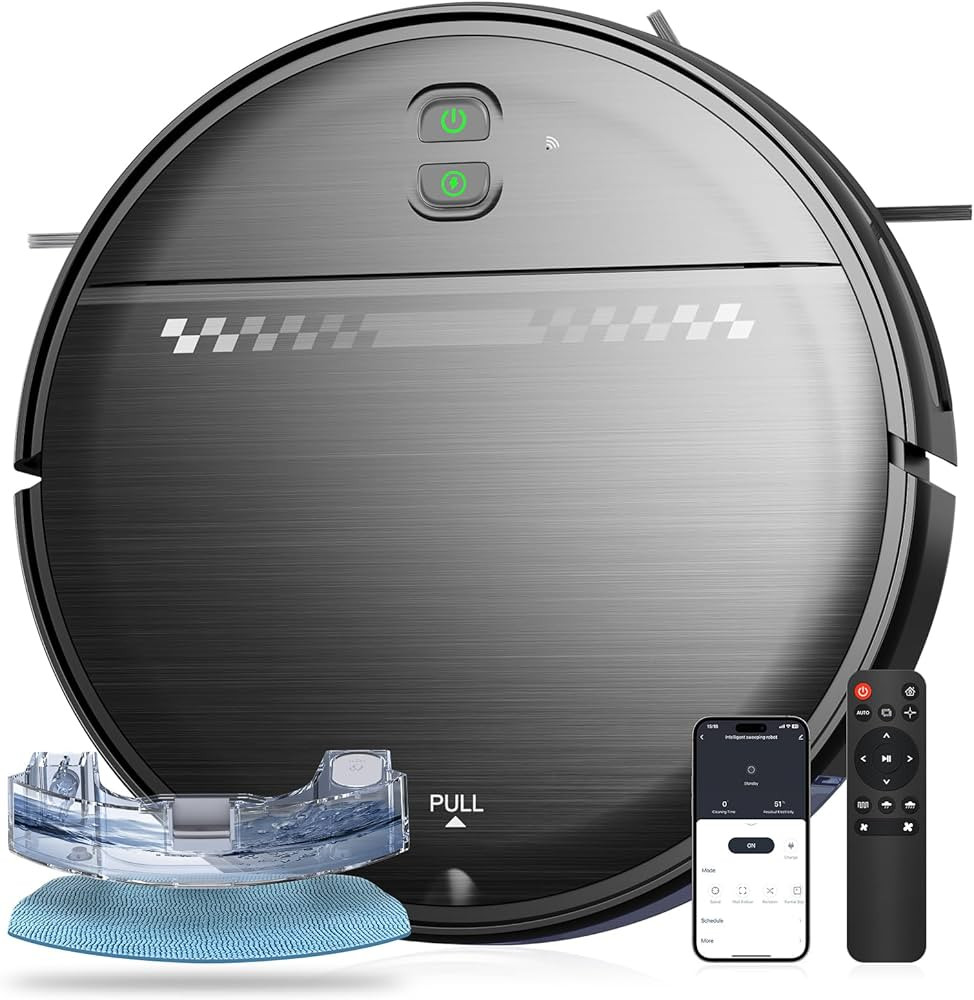 Robot Vacuum and Mop Combo, Robot Vacuum with Wi-Fi/APP/Alexa, Self-Charging Robot Vacuum and Mop... | Amazon (US)