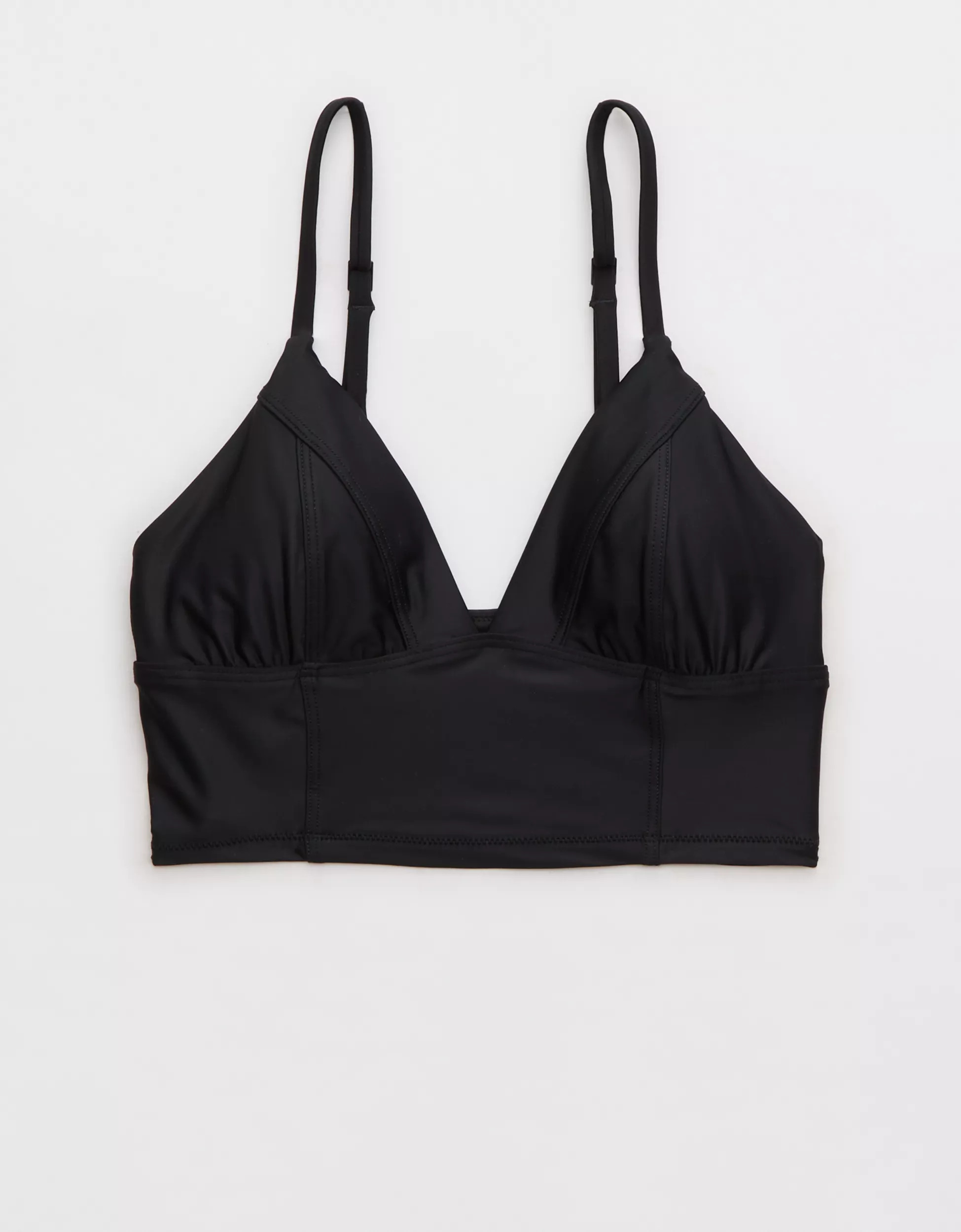 Aerie Seamed Longline Triangle Bikini Top | Aerie