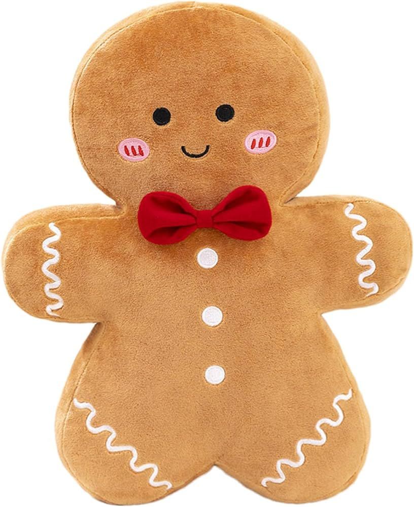 WYNOTT Gingerbread Pillow Plush Gingerbread Man Pillow 15 inch Gingerbread Stuffed Animal Pillows... | Amazon (US)