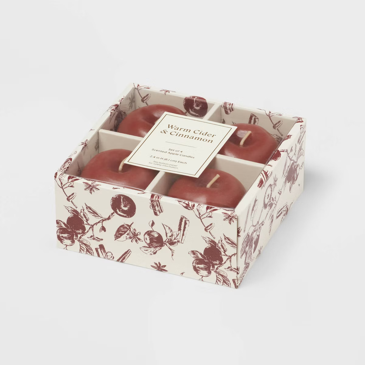 4pk Figural Votives Apples Candle Red - Threshold™ | Target