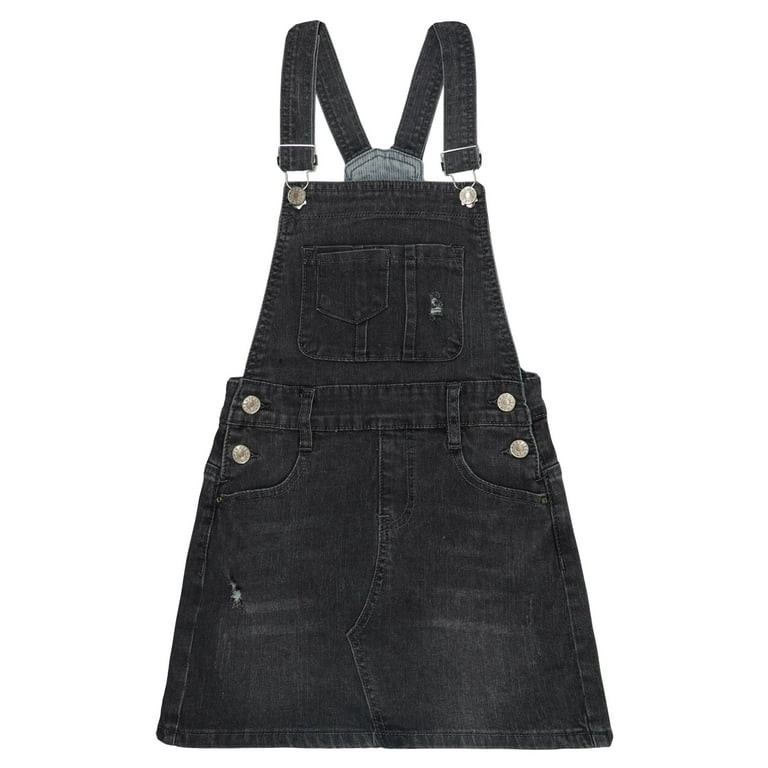 KIDSCOOL SPACE Baby Little Girls Skirt,Ripped Soft Strechy Denim Girls Summer Overalls Dress | Walmart (US)