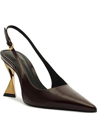 Schutz Elisha Patent Leather Slingback Sculptural Heel Pumps - 11 | Dillard's