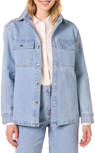 Amazon Essentials Women's Oversized-Fit Heavyweight Denim Shirt Jacket | Amazon (US)