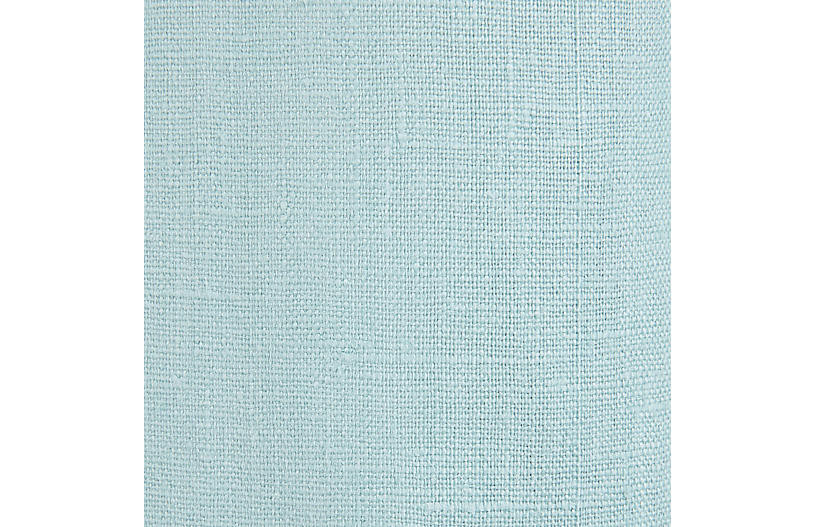 S/8 Bridget Canopy Bed Panels, Teal/Ivory Linen | One Kings Lane