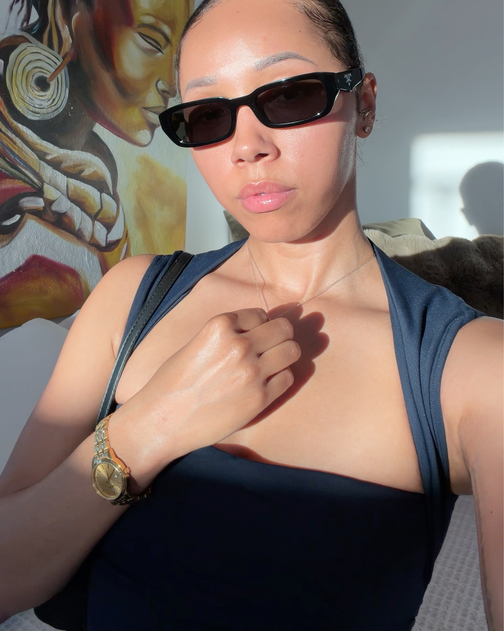 wore my pradas today 🥰😎 i swear these glasses go with everything! 

outfit is from nama clothing. top s bottom xs (it’s super stretchy) 

bag from @Zara 

#designer #brunchoutfit #ootd #zara 

#LTKPetite #LTKootd