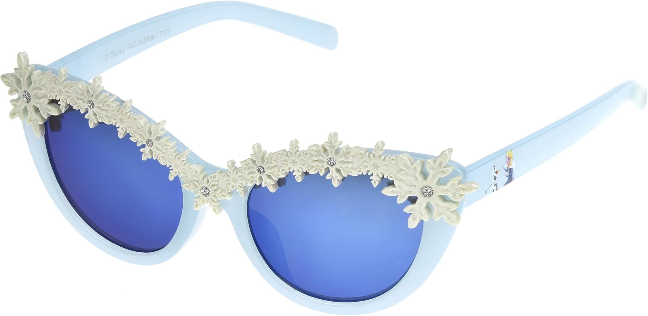 Disney Girls Frozen Snowflakes Kids Cat Eye Sunglasses, Light Blue, 48 | Amazon (US)