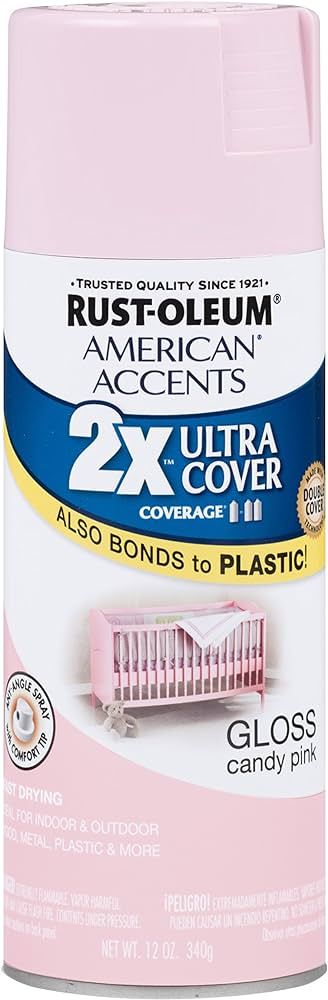 Rust-Oleum 284976 American Accents Ultra Cover 2X Gloss, 12 Fl Oz (Pack of 1), Candy Pink | Amazon (US)
