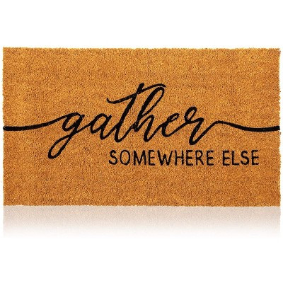 Juvale gather Somewhere Else Coir Door Mat Welcome Doormat Indoor Outdoor Front Rug 30 X 17 | Target