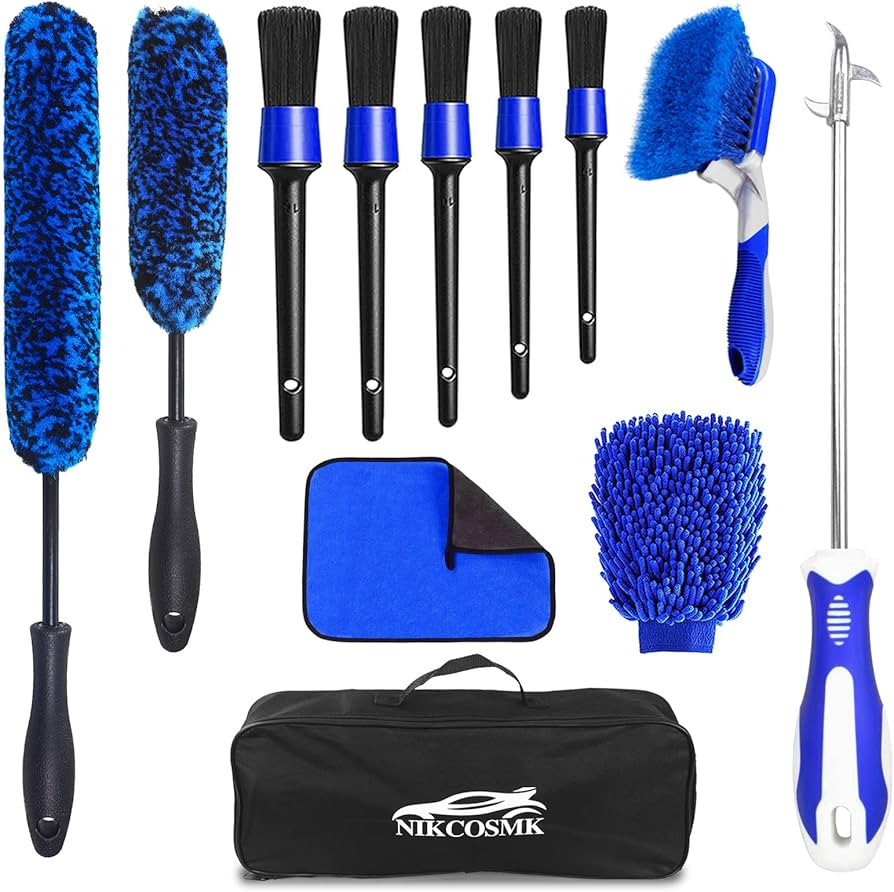 12Pcs Wheel Brush Kit for Cleaning Wheel and Tire, Wheel and Rim Brush, Car Detailing Brushes, Ti... | Amazon (US)