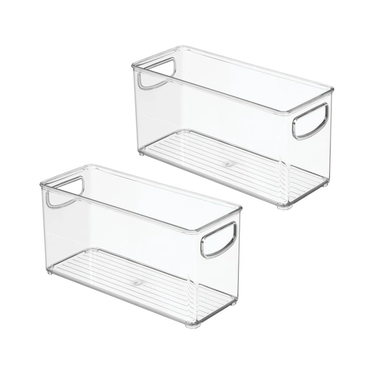 iDesign Plastic Stackable Pantry Bin with Handles - Set of 2 - Clear (Set of 2) | Wayfair North America