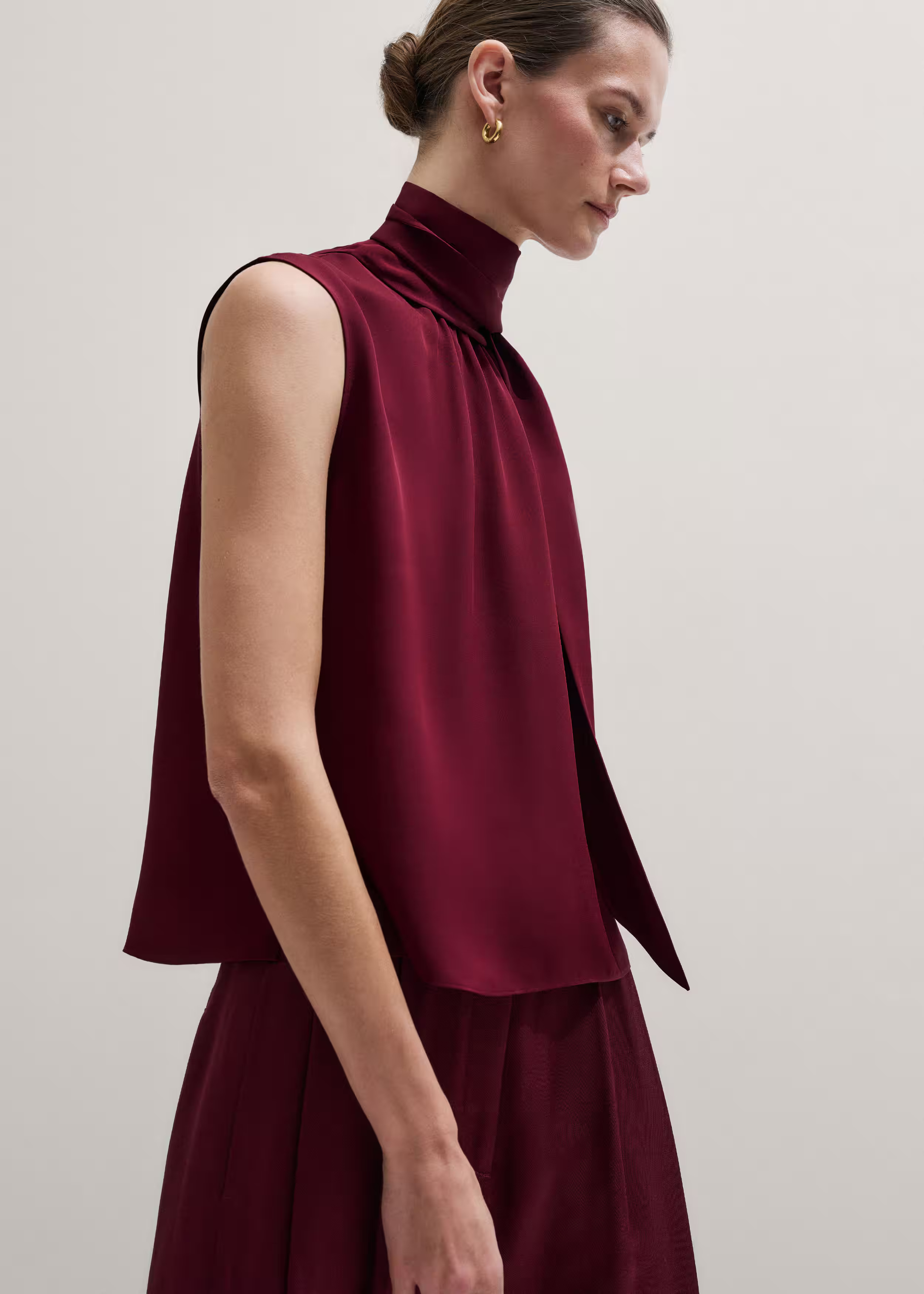 Sleeveless Top + Scarf Matte Silk | ME+EM US