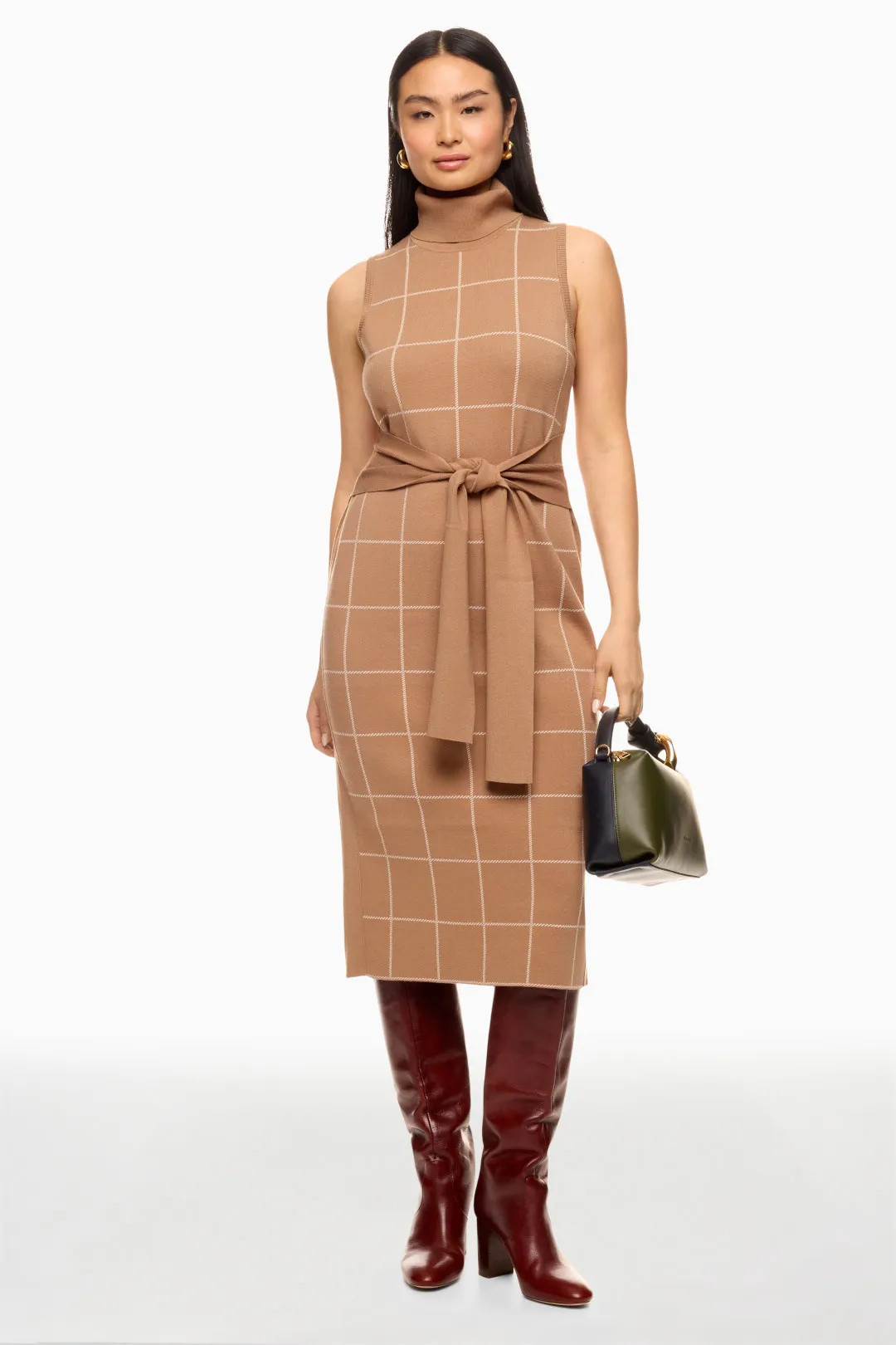 Sleeveless Plaid Tie Dress | Rent the Runway