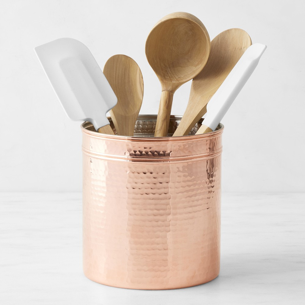 Williams Sonoma Hammered Copper Utensil Holder | Williams-Sonoma