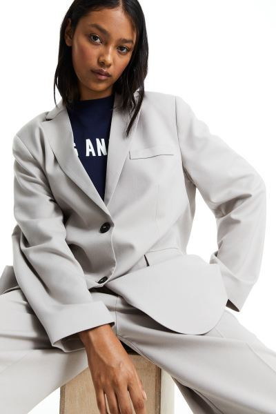 Single-breasted blazer - Light taupe - Ladies | H&M US | H&M (US + CA)
